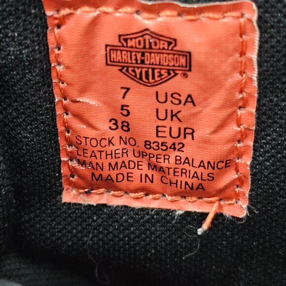 Harley Davidson Shelby Leather Buckle Zip Black Ankle Motorcycle Boots #83542 - Picture 10 of 14